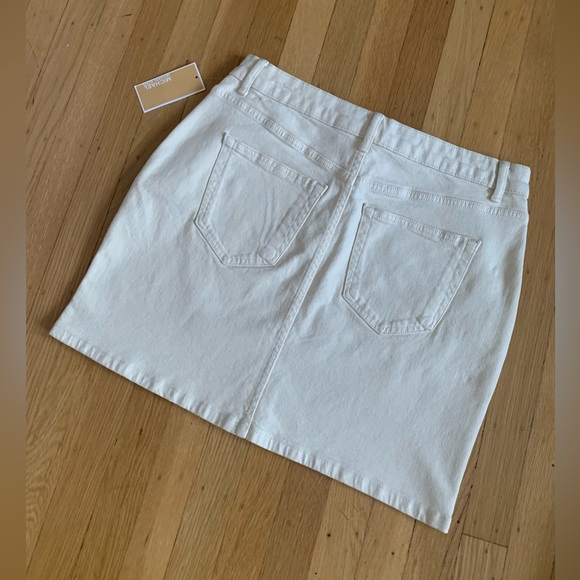 NWT MICHAEL KORS BONE MINI DENIM JEAN SKIRT SIZE 10 - Picture 5 of 9